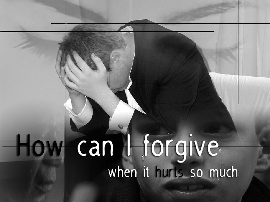 This is a picture of a person in great emotional distress asking, "How can I forgive when it hurts so much?".